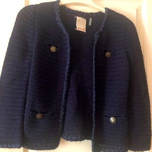 Rebecca Taylor Blazer Cardigan Navy Like New